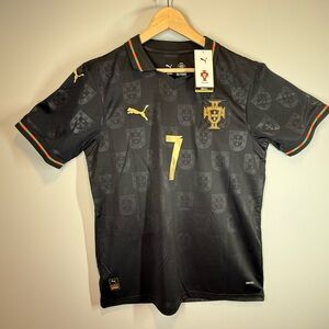 Puma Men's Portugal 25/26 Special Edition Black Soccer Jersey Ronaldo 7 NWT